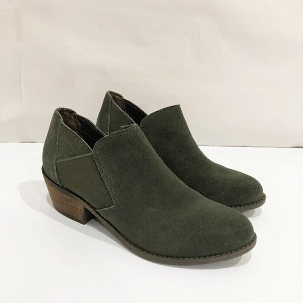 Me Too Brand Ankle Suede Leather Green Boots Size 6
